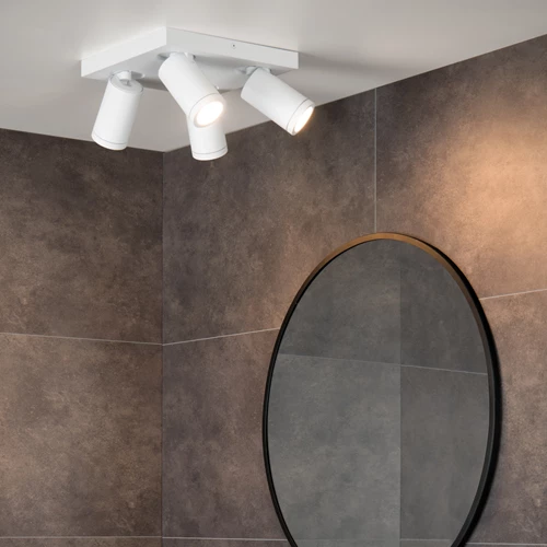 Lucide TAYLOR - Plafondspot Badkamer - LED Dim to warm - GU10 - 4x5W 2200K/3000K - IP44 - Wit - sfeer 1